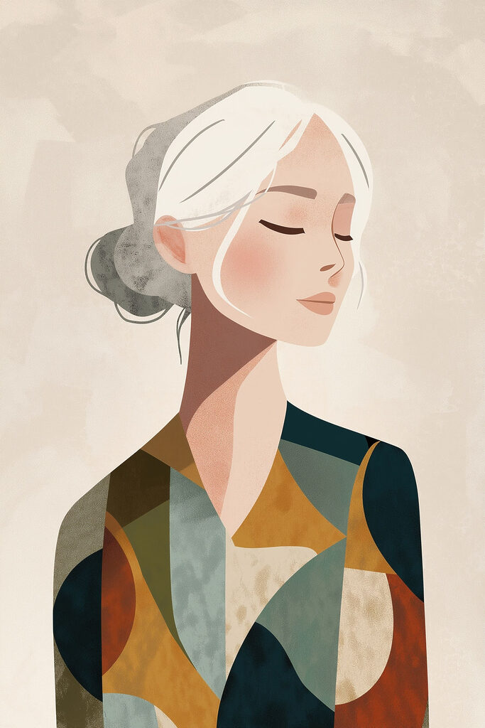Woman with white hair