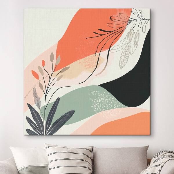 Quadri Opere d'arte colorate con foglie e forme (COD: s48839) Quadri Quadri Opere d'arte colorate con foglie e forme (COD: s48839)