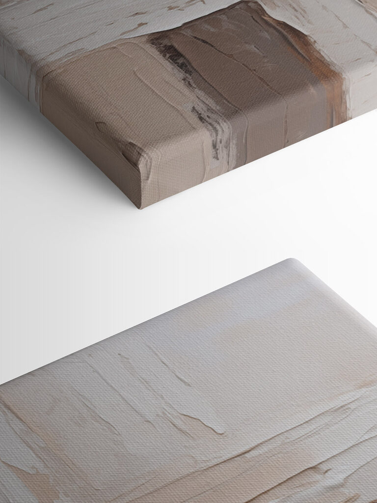White and brown paint on a wall