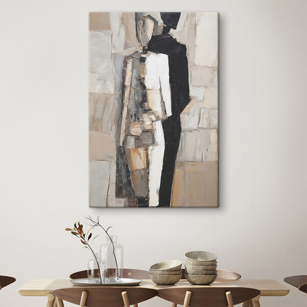 Painting of a man in a black and white dress Painting of a man in a black and white dress