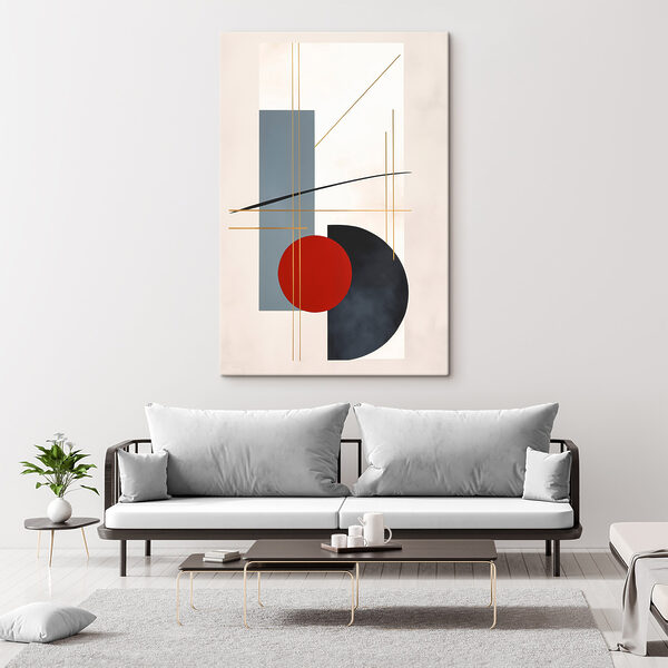 Quadri Cerchio rosso, rettangoli blu e linee (COD: s48695) Quadri Quadri Cerchio rosso, rettangoli blu e linee (COD: s48695)
