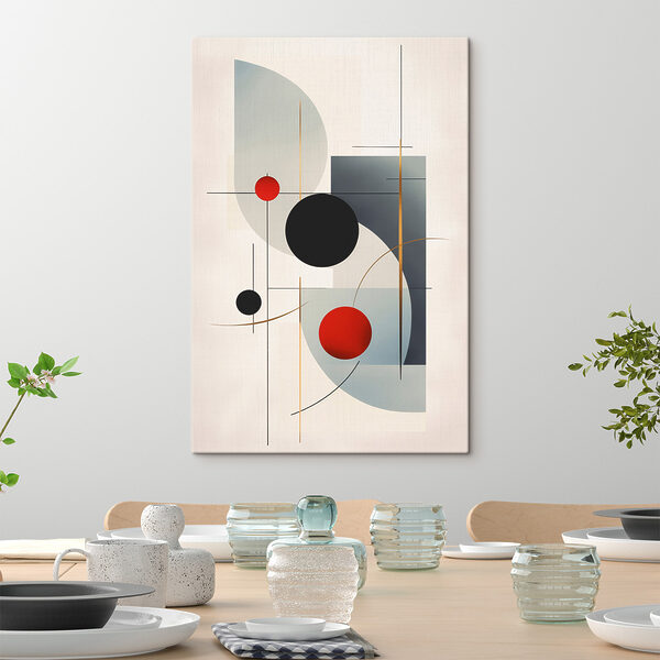Black red and grey circles and squares