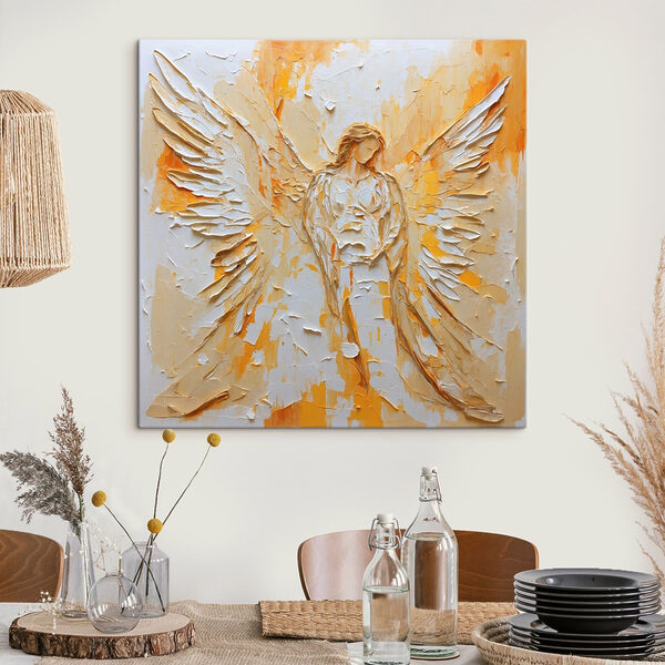 Painting of a woman with wings