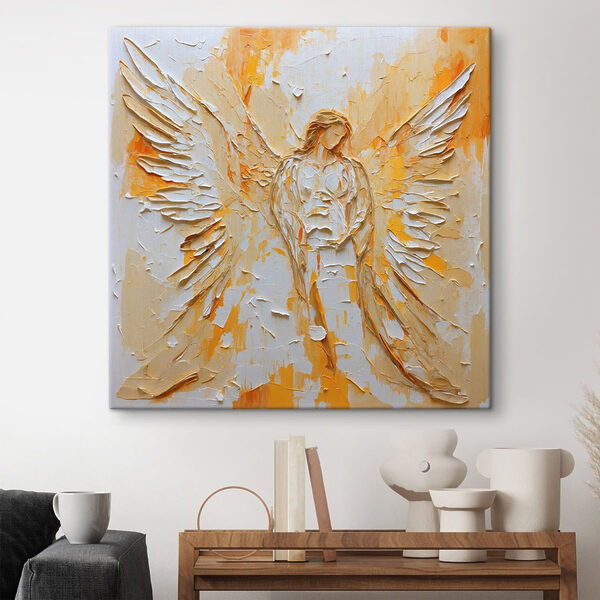 Painting of a woman with wings