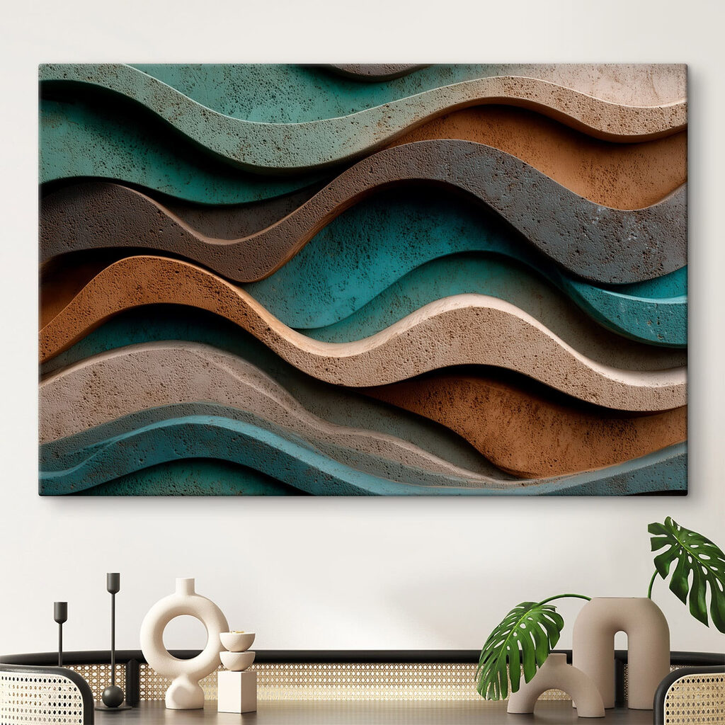 Flowing shapes in earthy tones
