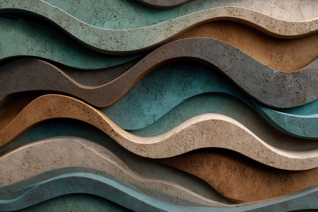Flowing shapes in earthy tones