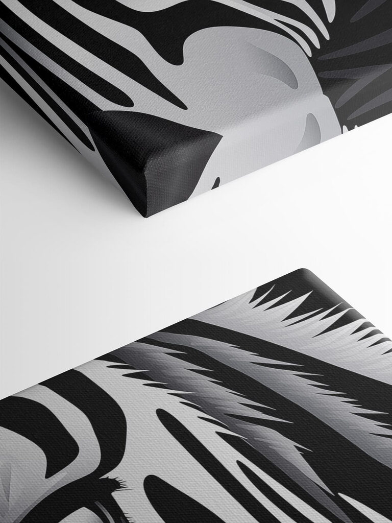 Majestic zebra in monochrome style