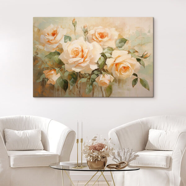 Quadri Quadri Dipinto di fiori su una superficie bianca (COD: s48947)