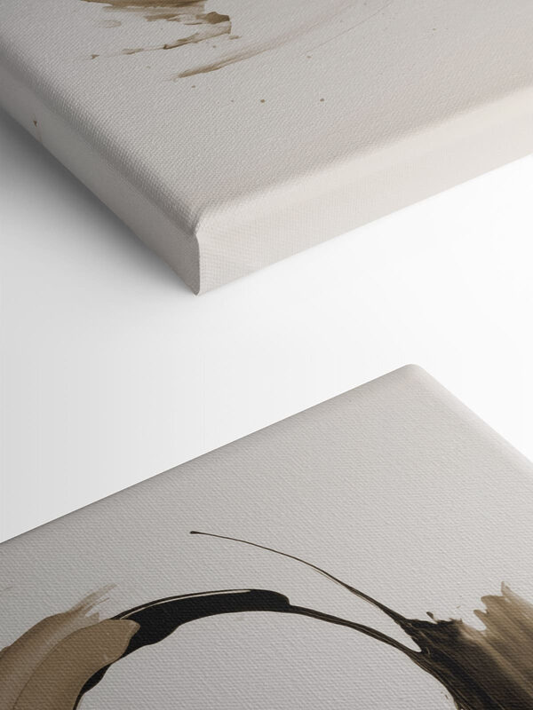 Black and tan brushstrokes