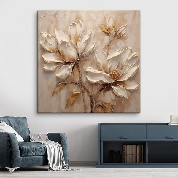 Quadri Quadri Dipinto di fiori su una parete (COD: s48931)
