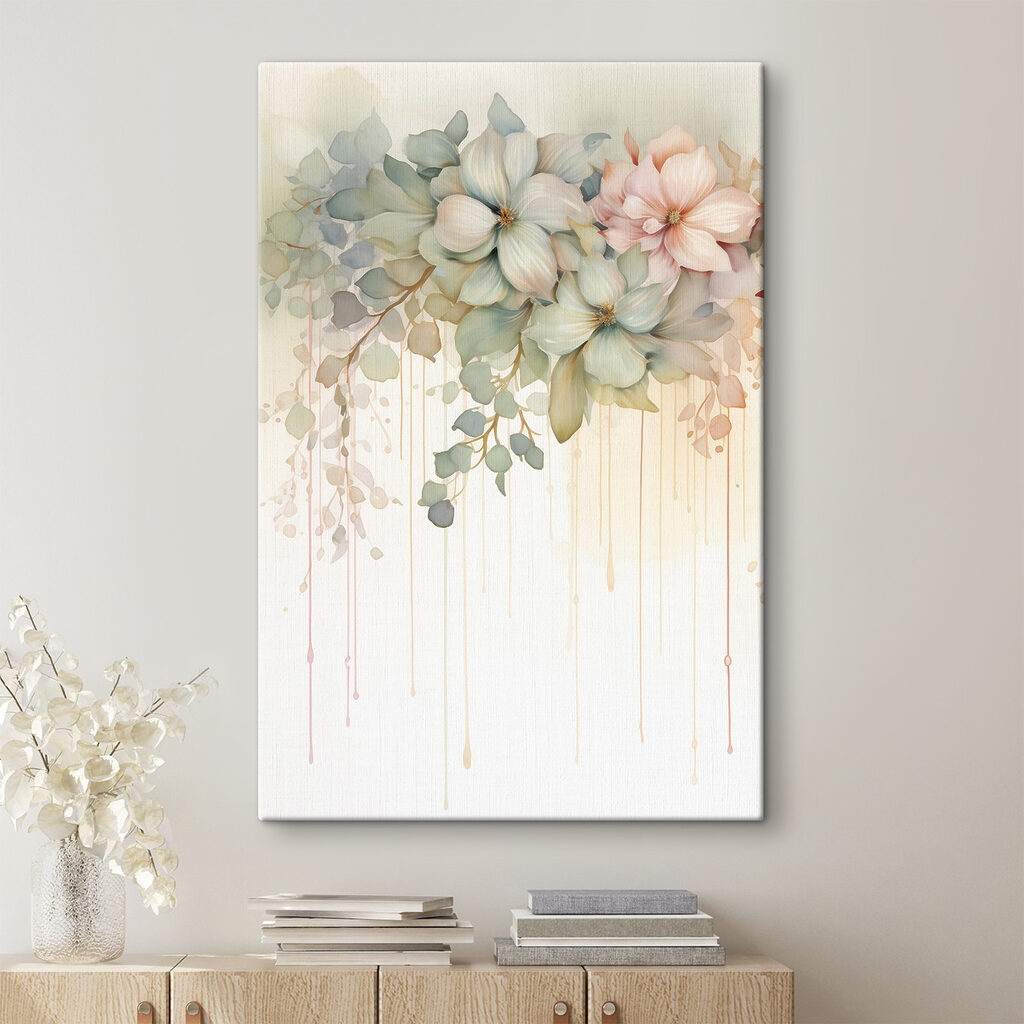 Painting of flowers on a white background
