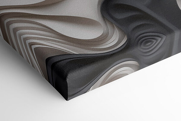Black and white wavy shapes