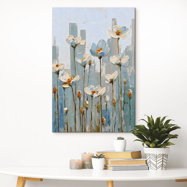 Quadri Quadri Dipinto di fiori su una parete (COD: s48786)