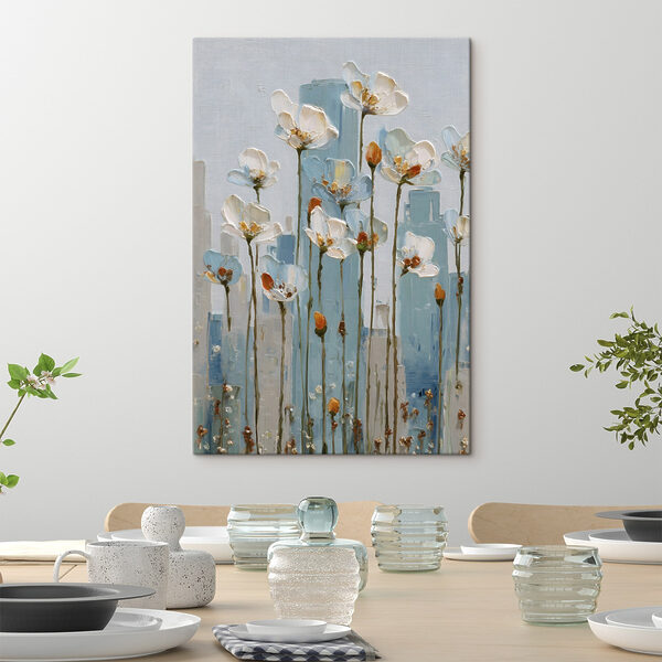 Quadri Quadri Dipinto di fiori su una parete (COD: s48785)