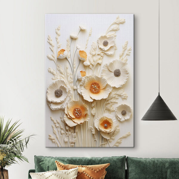 Quadri Quadri Fiori bianchi e arancioni (COD: s48747)