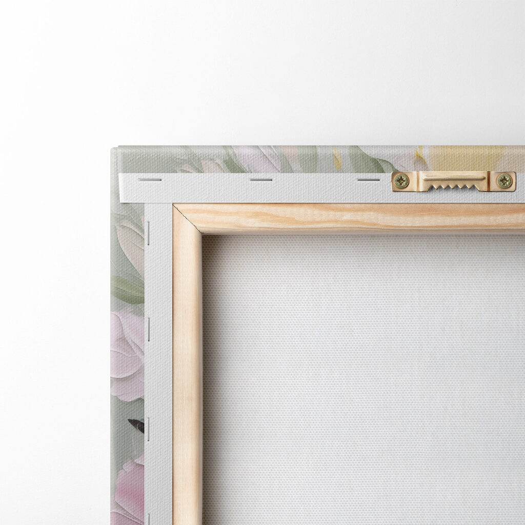 Painting of flowers on a white surface