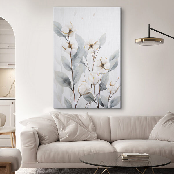 Quadri Quadri Dipinto raffigurante fiori e foglie di cotone (COD: s48744)