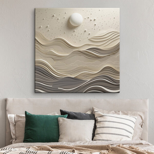 Quadri Foglio bianco ritagliato a forma di onde e un sole bianco (COD: s48402) Quadri Quadri Foglio bianco ritagliato a forma di onde e un sole bianco (COD: s48402)