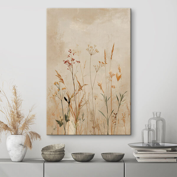 Quadri Quadri Composizione eterea di fiori selvatici su tela (COD: s48441)