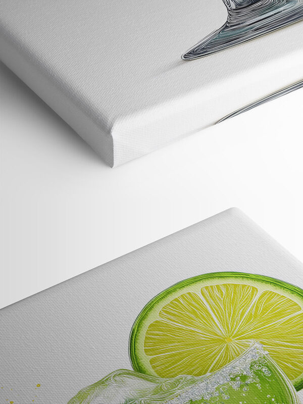 Glass with a drink and lime wedge