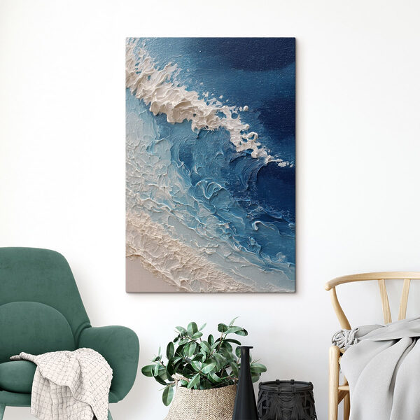 Waves dancing on textured canvas Waves dancing on textured canvas