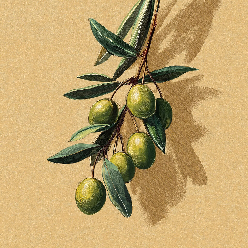 Green fruit on a branch