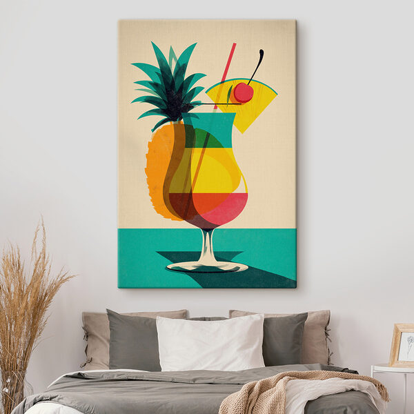 Quadri Cocktail colorato con un ananas e una cannuccia (COD: s48470) Quadri Quadri Cocktail colorato con un ananas e una cannuccia (COD: s48470)