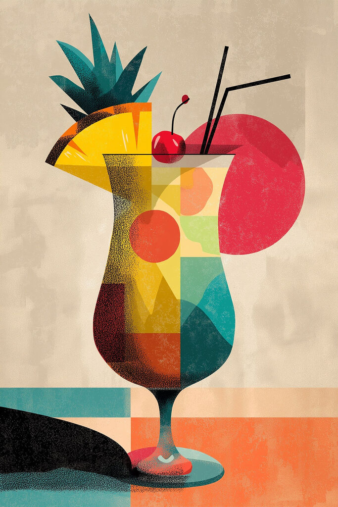 Colorful cocktail with fruit