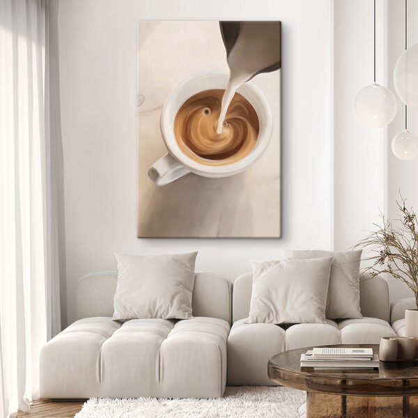 Quadri Una tazza di caffè in cui si versa del latte (COD: s48475) Quadri Quadri Una tazza di caffè in cui si versa del latte (COD: s48475)