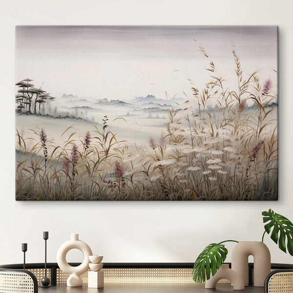 Quadri Quadri Dipinto raffigurante un paesaggio con erba e fiori (COD: s48481)