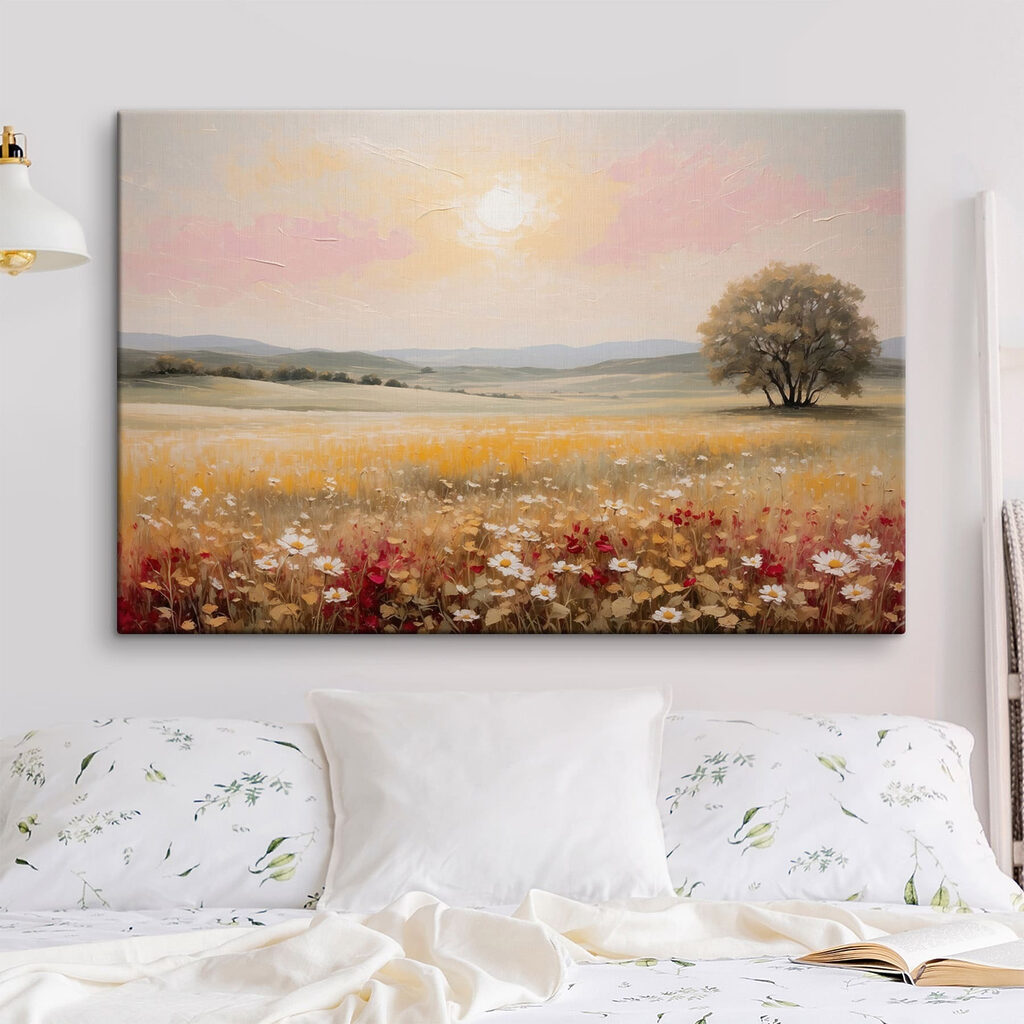 Painting of a field of flowers