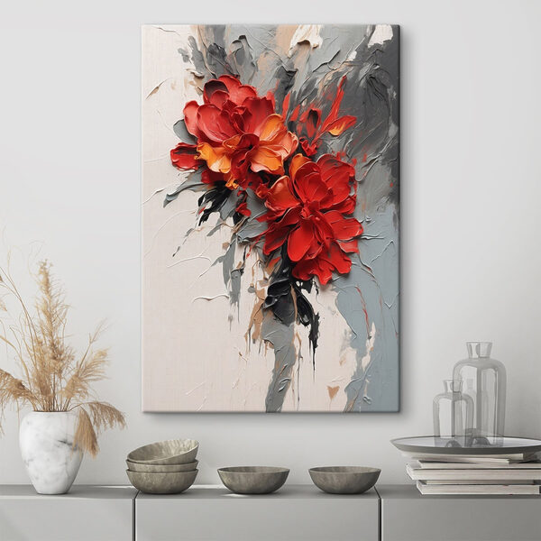 Quadri Quadri Dipinto di fiori su una superficie bianca (COD: s48365)