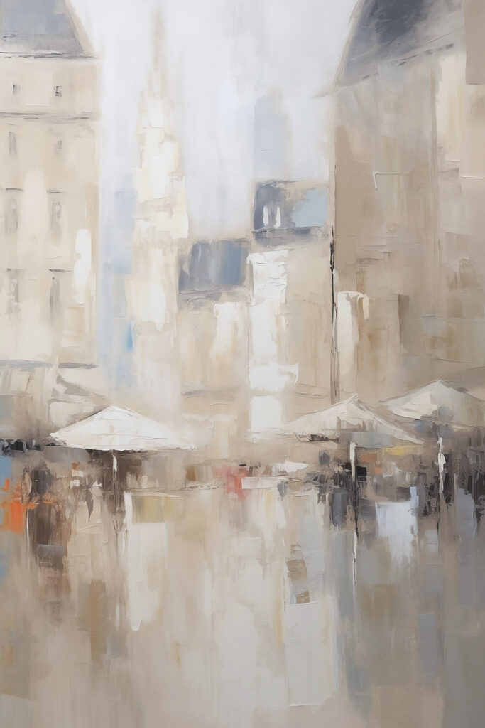 Painting of a city Painting of a city