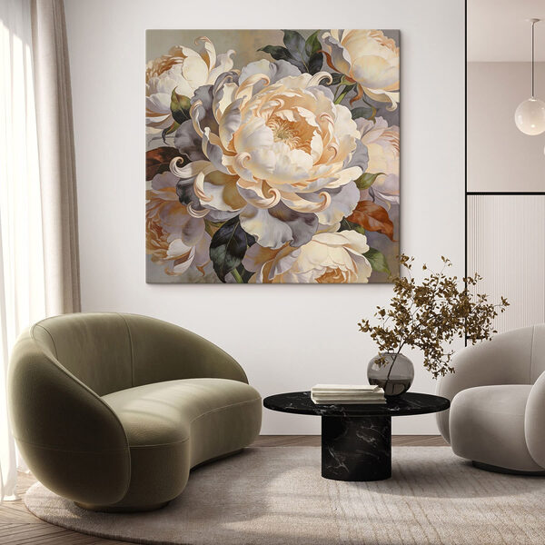 Quadri Quadri Dipinto di fiori con foglie (COD: s48282)