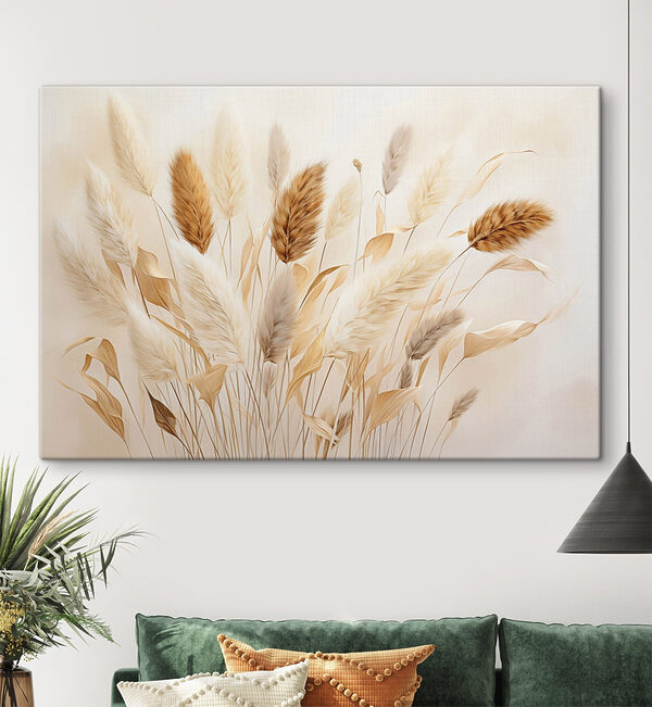 Quadri Quadri Mazzo di spighe di grano su sfondo bianco (COD: s48536)