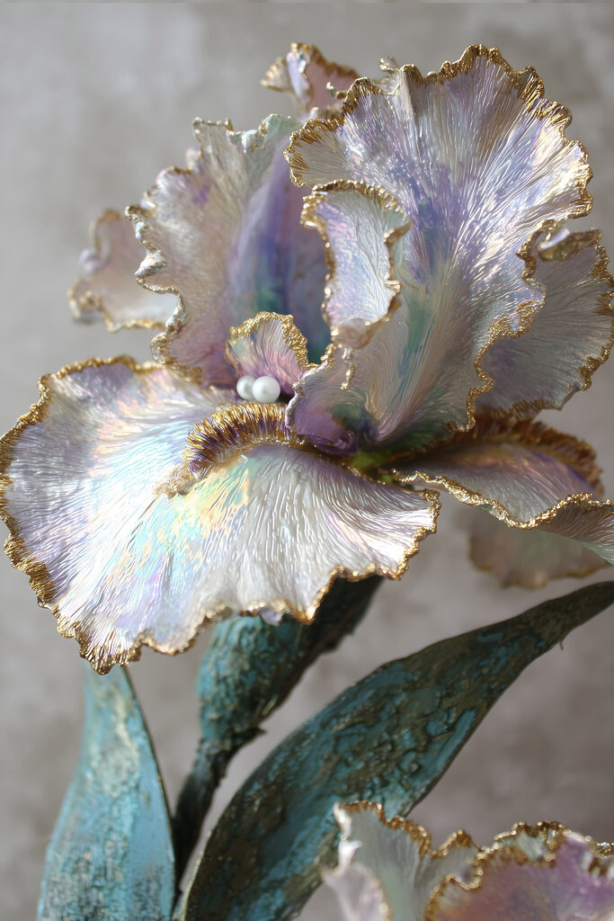 Elegant flower sculpture with soft hues