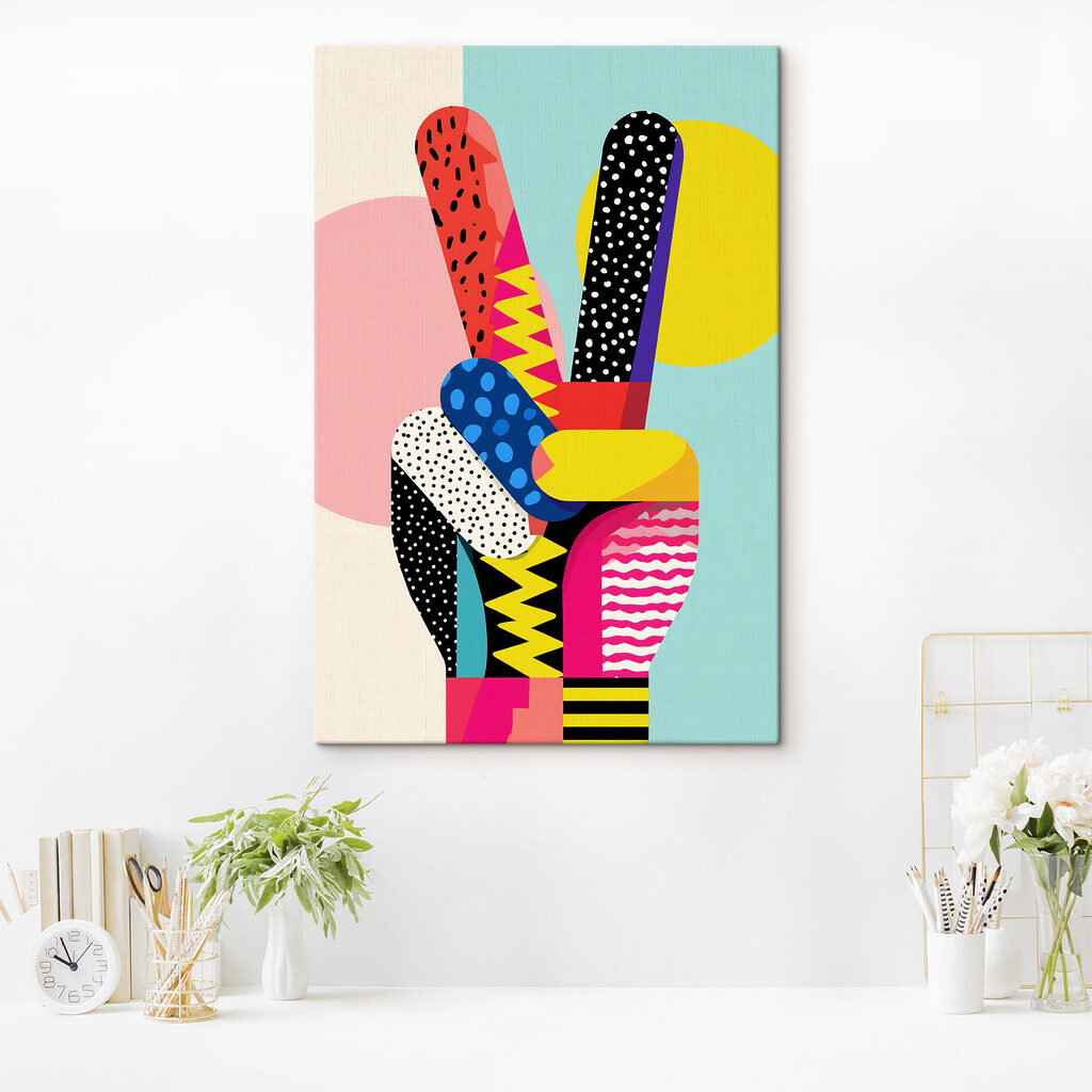 Hand with different colored shapes