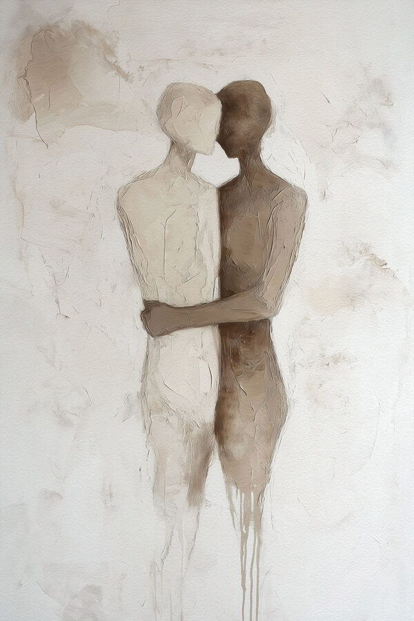 Drawing of two people hugging Drawing of two people hugging