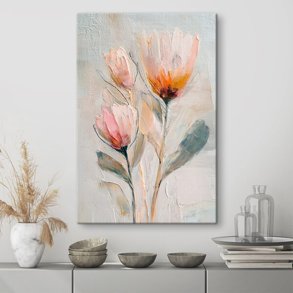 Quadri Quadri Dipinto di fiori su una superficie bianca (COD: s48206)