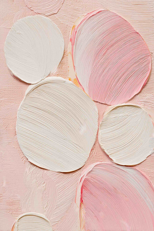 Group of white and pink circles