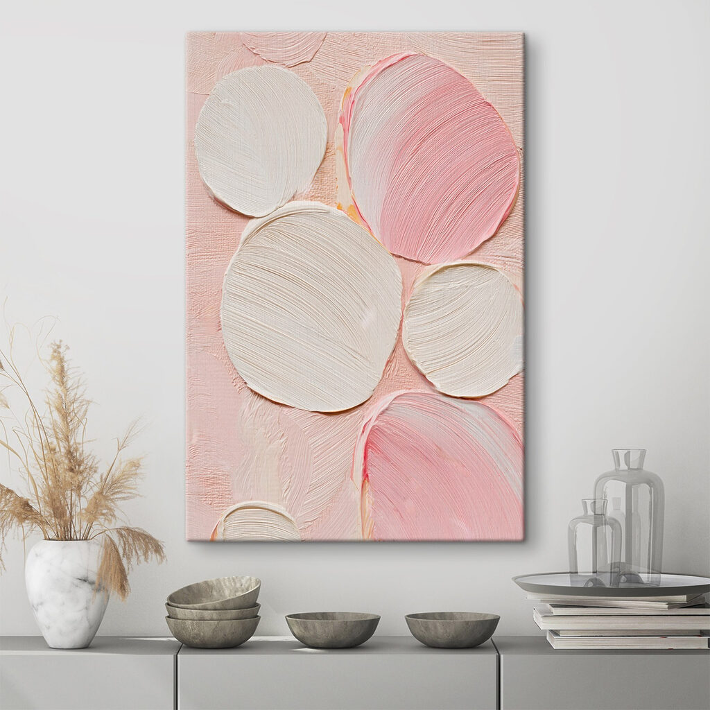 Group of white and pink circles
