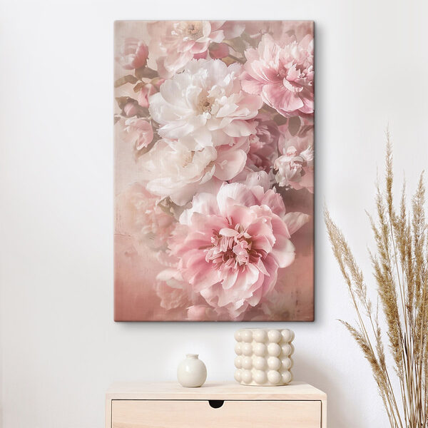 Quadri Quadri Mazzo di fiori rosa e bianchi (COD: s48566)
