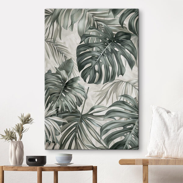 Quadri Quadri Motivo con fogliame tropicale fresco (COD: s48576)