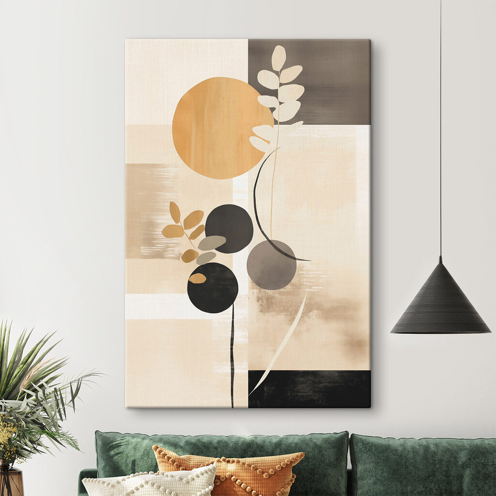 Painting of circles and leaves
