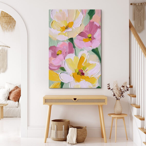 Quadri Quadri Fiori dai colori vivaci in tonalità pastello (COD: s48648)