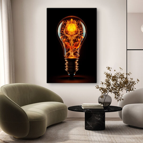 Quadri Quadri Lampadina con motivo floreale (COD: s48620)
