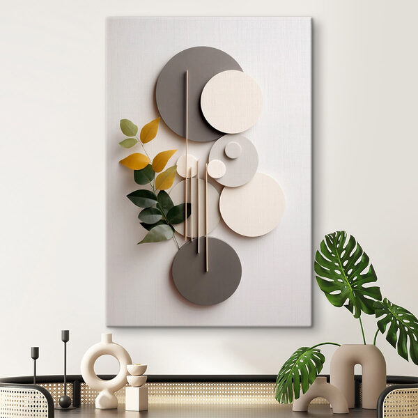 Quadri Decorazione da parete con cerchi e foglie (COD: s48598) Quadri Quadri Decorazione da parete con cerchi e foglie (COD: s48598)