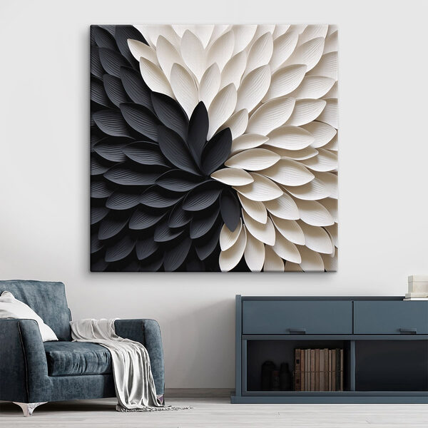 Quadri Fiore bianco e nero (COD: s48604) Quadri Quadri Fiore bianco e nero (COD: s48604)