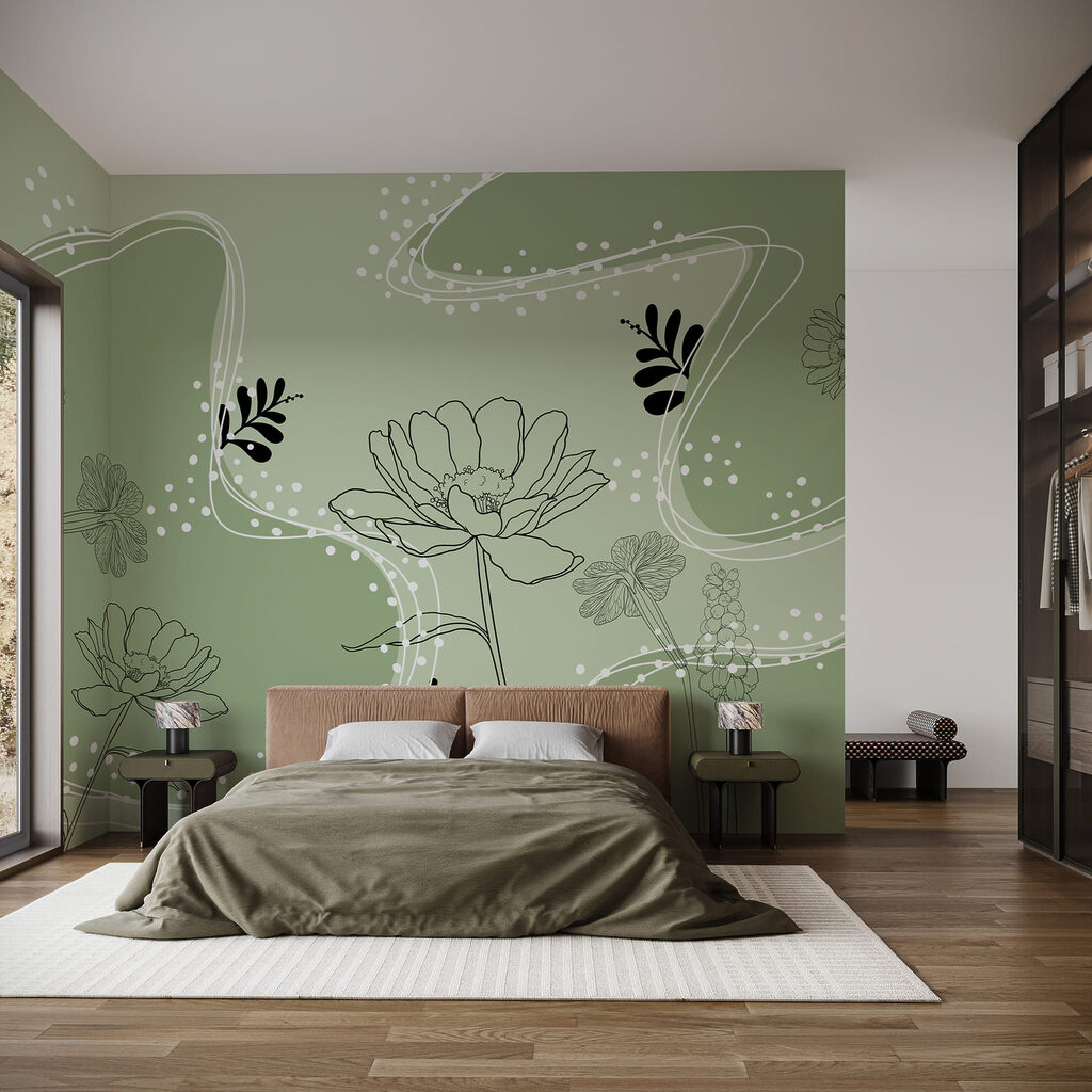 Disegno di fiori e foglie