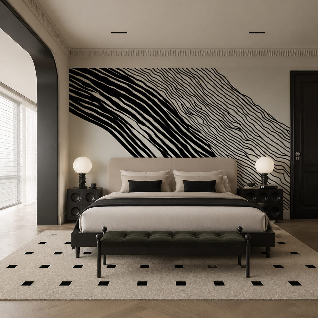 Immagine in bianco e nero di linee Immagine in bianco e nero di linee